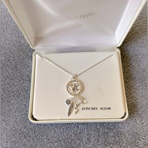 Cute NWT Sterling Silver Love Charm Necklace